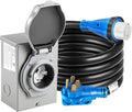 50 Amp Generator Cord and Power Inlet Box,50 Amp Generator Cords 25FT,125V/250V Generator Power Cord NEMA14-50P/SS2-50R Twist Lock Connector