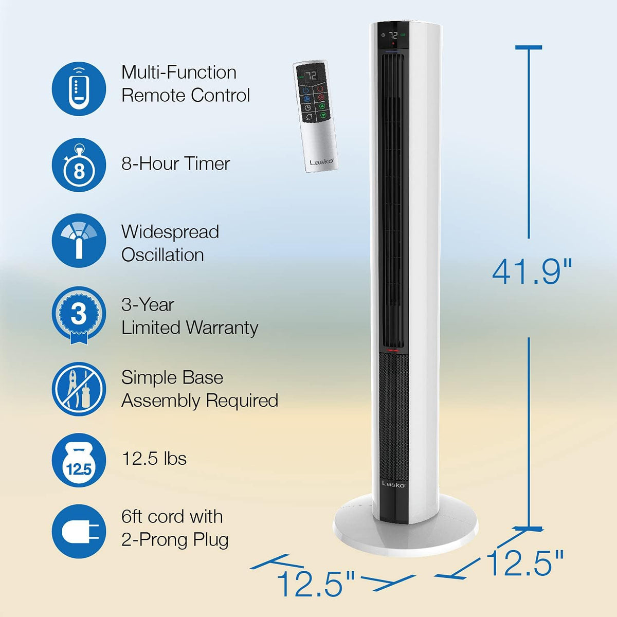 Tower Fan and Space Heater Combo, 42 Inch, Black White K609628