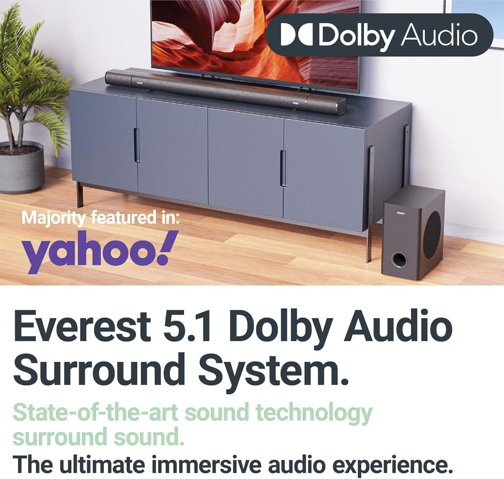 5.1 Dolby Audio Surround Sound System with Soundbar and Wireless Subwoofer K891