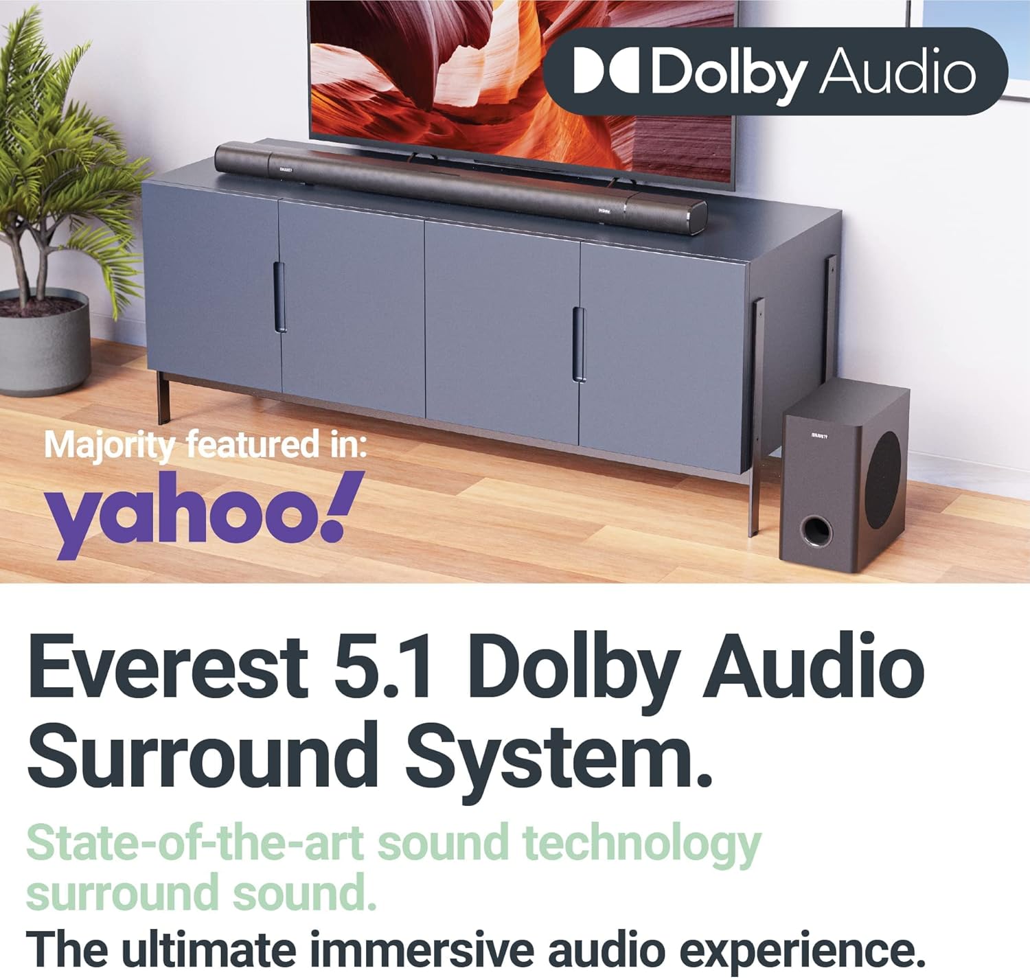 5.1 Dolby Audio Surround Sound System with Soundbar and Wireless Subwoofer K891