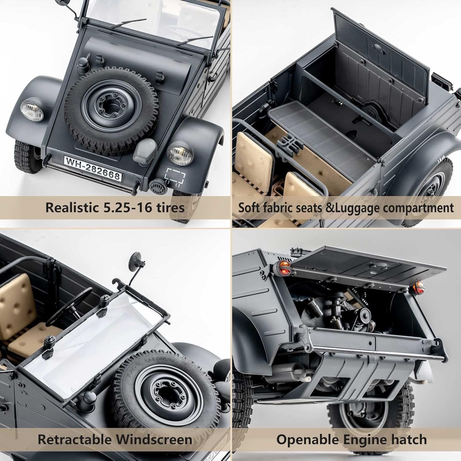 RC Crawler 1/12 Scale Model Car with LED Lights and 2.4Ghz Remote B3476