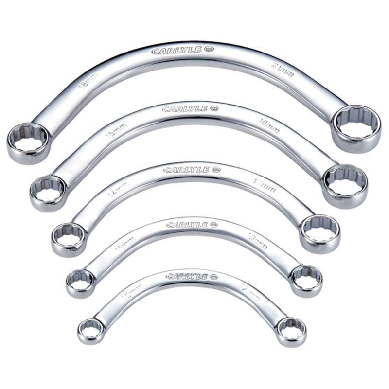 Box End Wrench Set, 5-Piece, Half Moon Metric M960