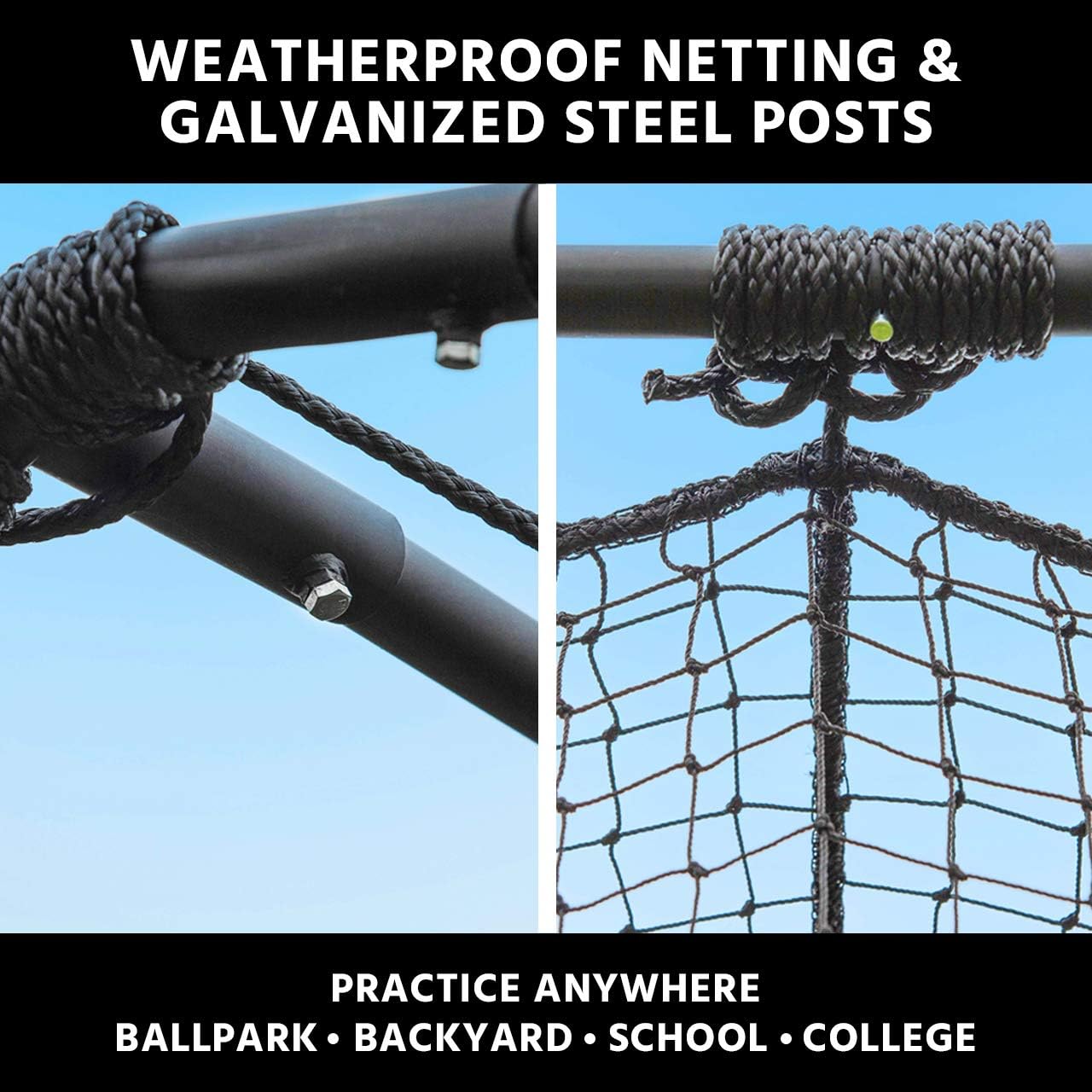 Trapezoid Baseball Batting Cage with Frame and Net T265459