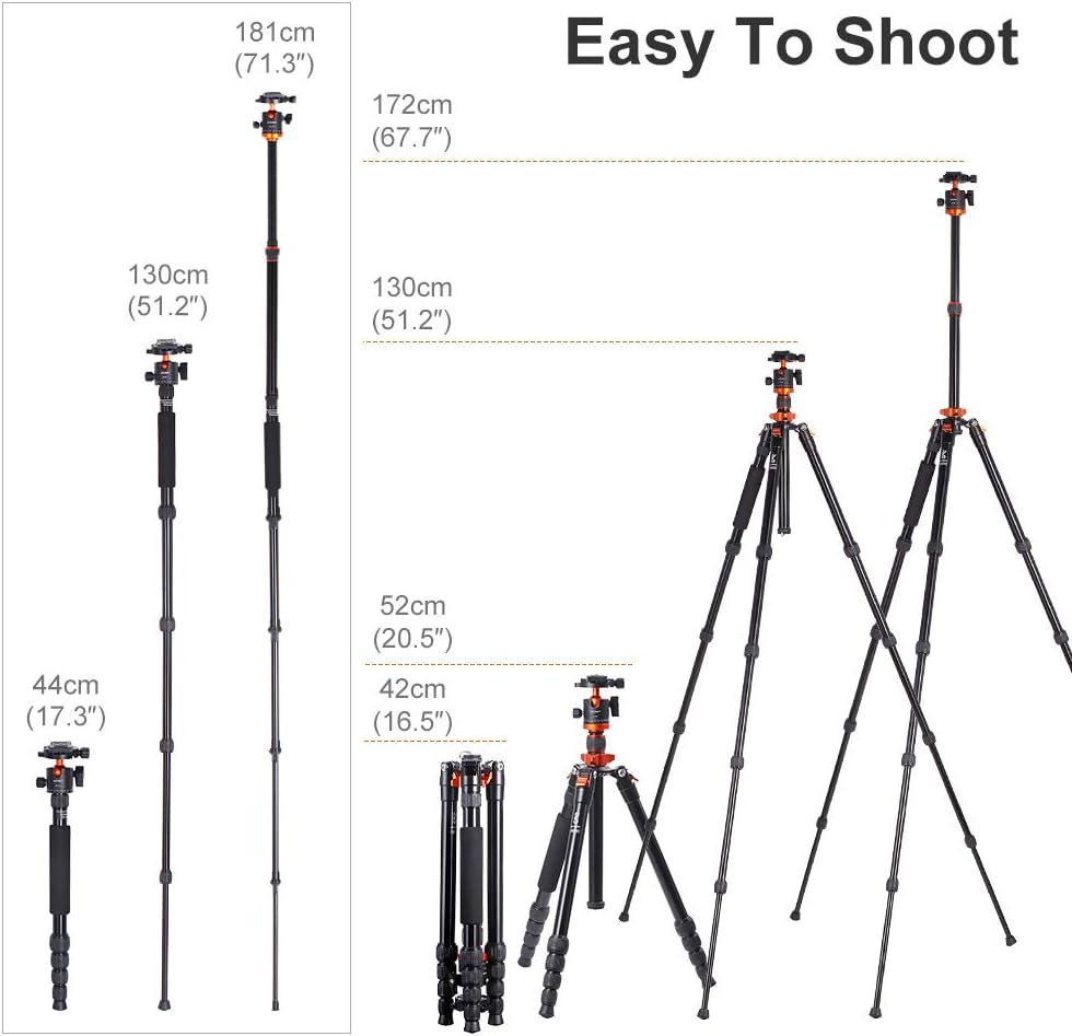 67 inch Travel Tripod with Monopod and Panorama Ball Head R5866