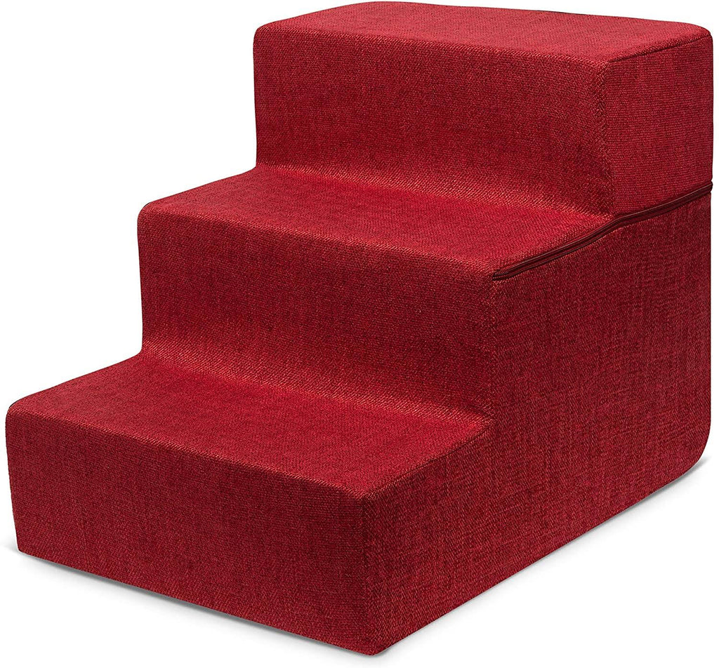 Linen & Foam Dog & Cat Stairs - 4-Step / Pale Teal H745