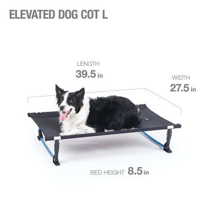 Dog Cot - Elevated - Black - L P57150