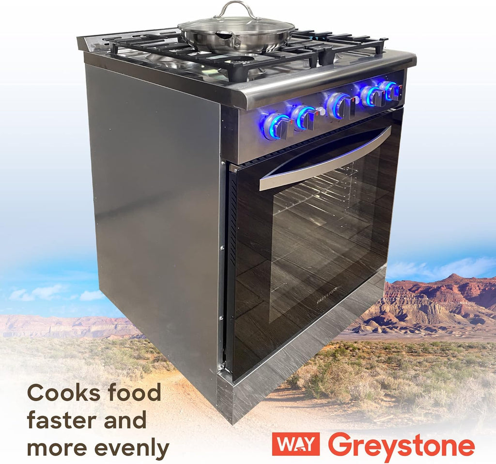 RV Gas Range and Cooktop, 24 Inch, Stainless Steel F704990