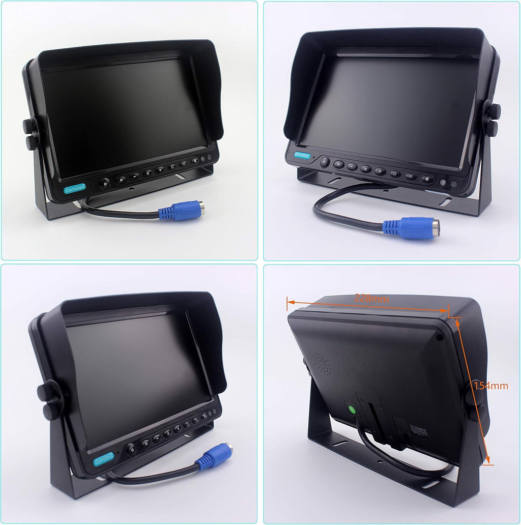 9 inch Backup Camera System with Quad Split Screen Monitor and DVR K82007