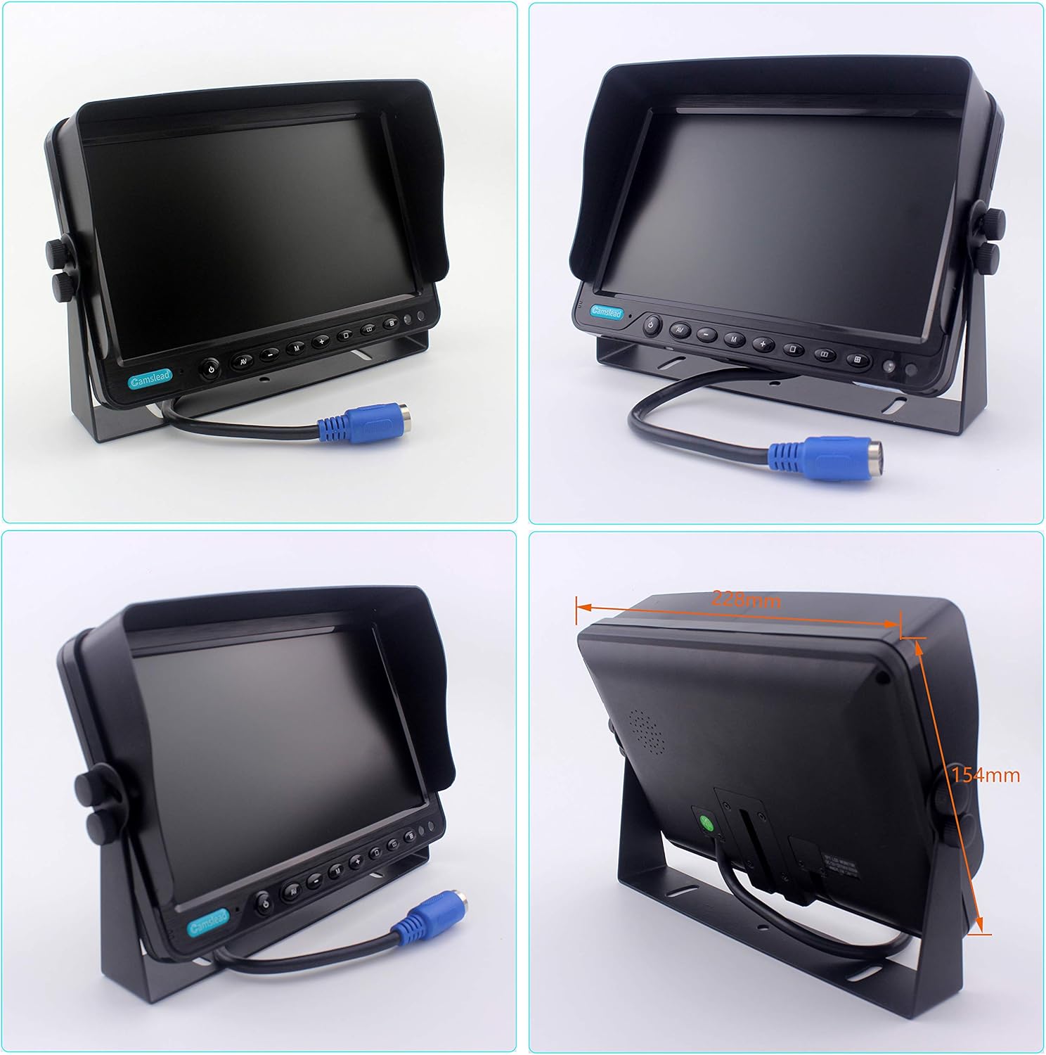 9 inch Backup Camera System with Quad Split Screen Monitor and DVR K82007