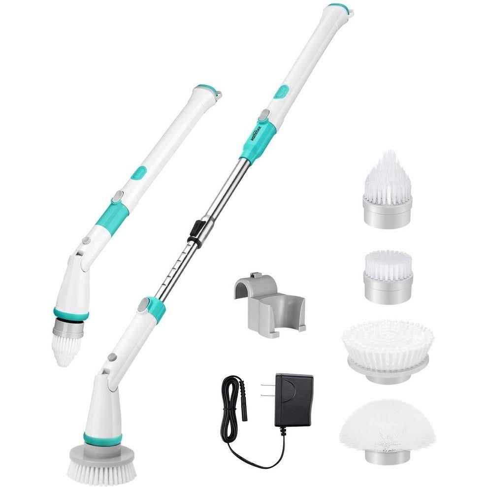 Electric Spin Scrubber with Adjustable Extension Handle for Tile, Floor, Bathtub B32206
