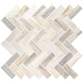 MSI Angora Herringbone 12 in. x 12 in. x 10mm Polished Marble Mesh-Mounted Mosaic Tile (10 Sq. ft. / CASE)