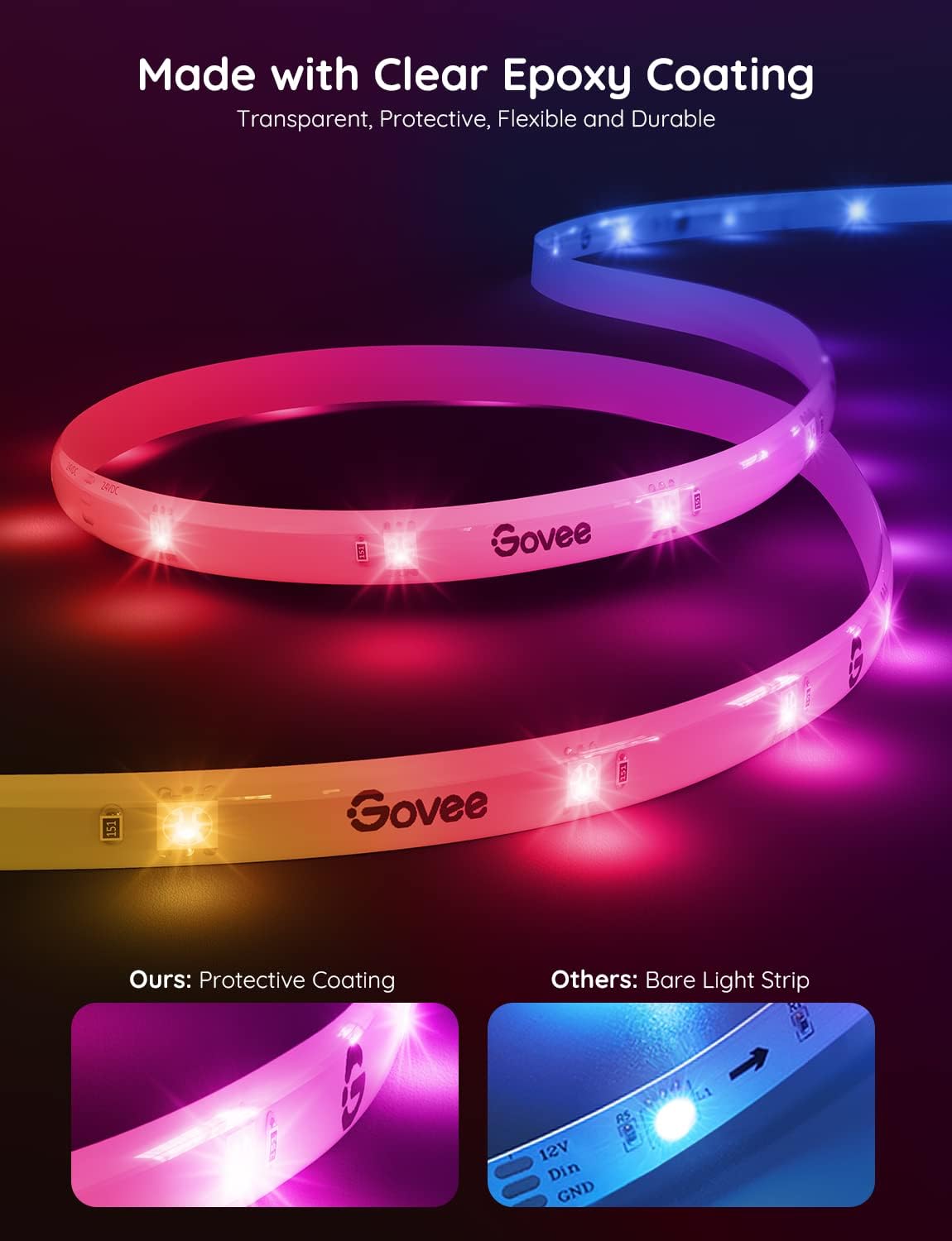 RGBIC LED Strip Lights, WiFi Color Changing, Work with Alexa and Google Assistant Q2997