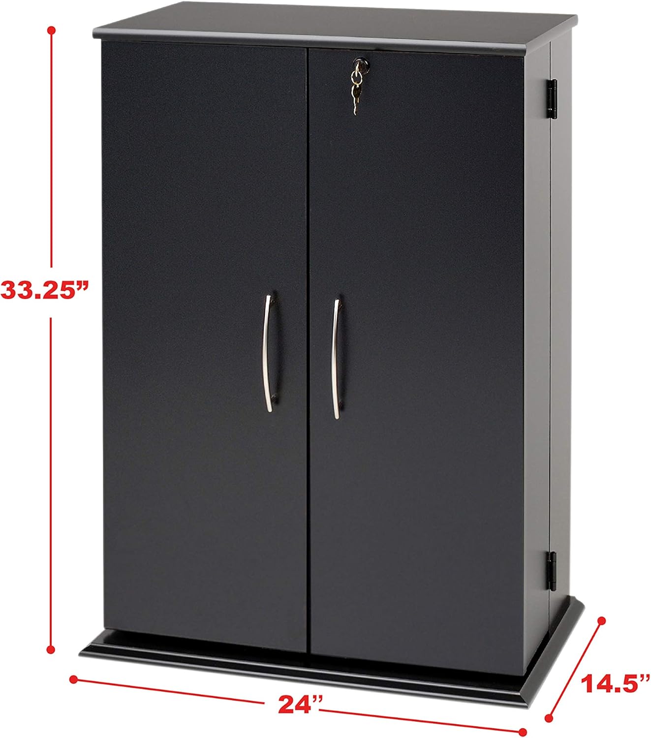 Locking Media Storage Cabinet, Black Q9785