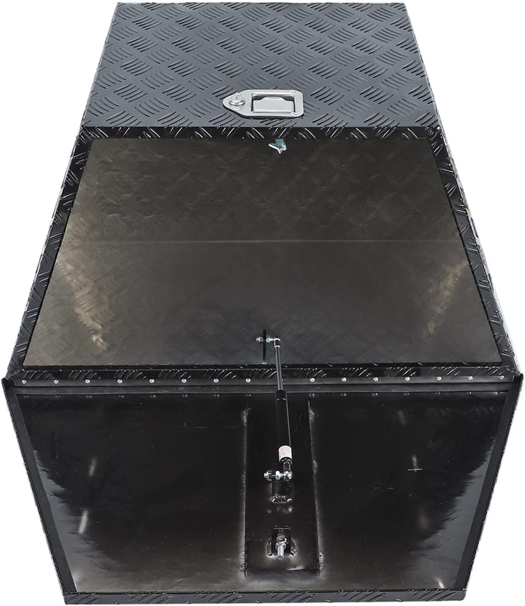 Black Aluminum Trailer Tongue Tool Box with Lock & Keys U439