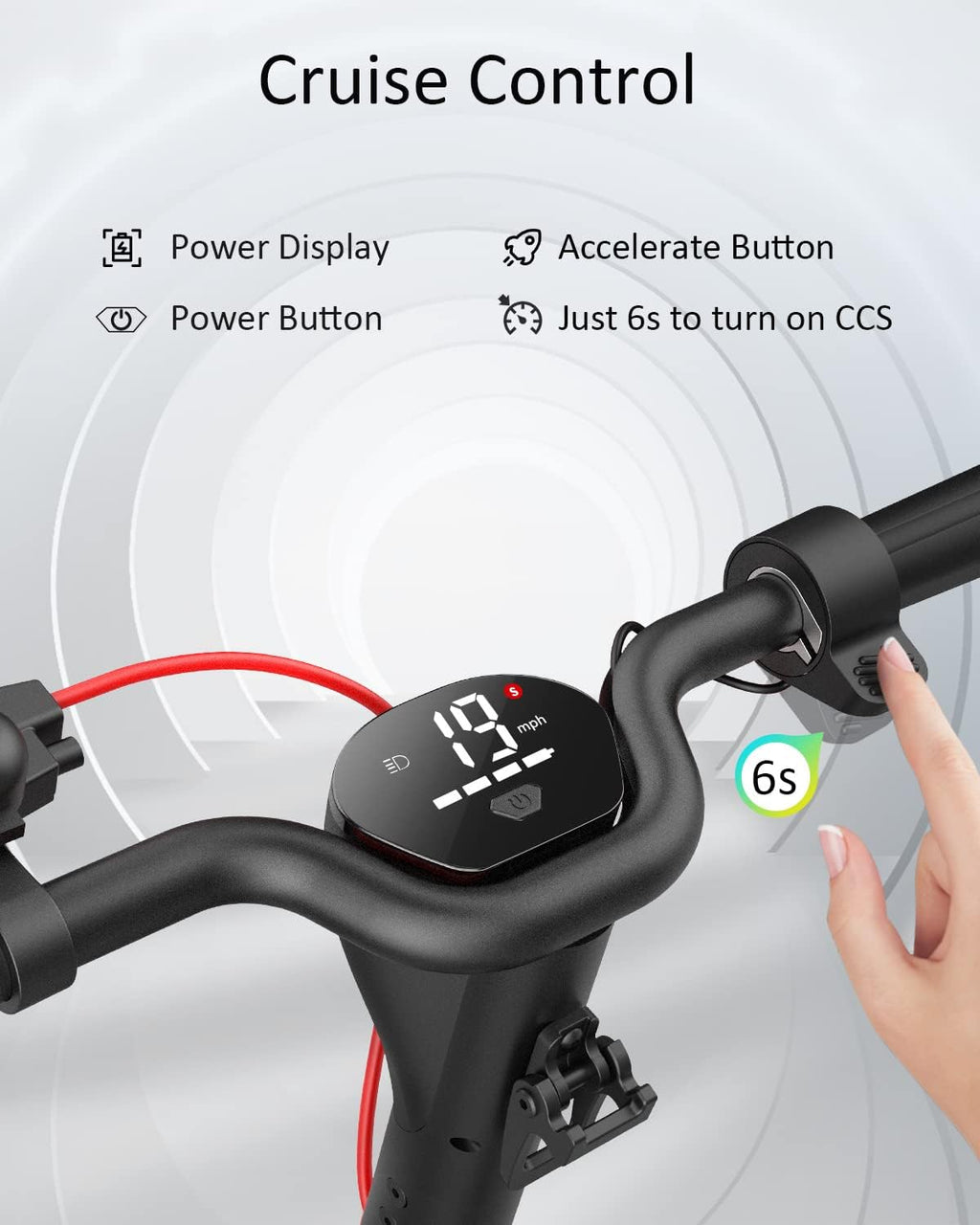Electric Scooter for Adults, 23 Miles Range, 19 Mph, Folding Commuter with 8.5" Pneumatic Tire Y398861
