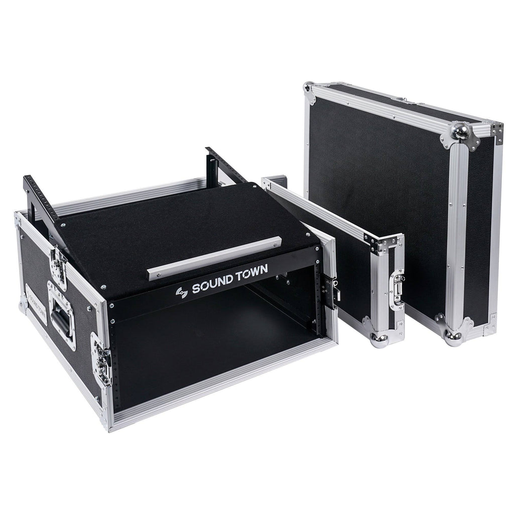 DJ Rack Flight Road Case with 11U Slant Mixer Top, 20 Rackable Depth, 4-Space X40632