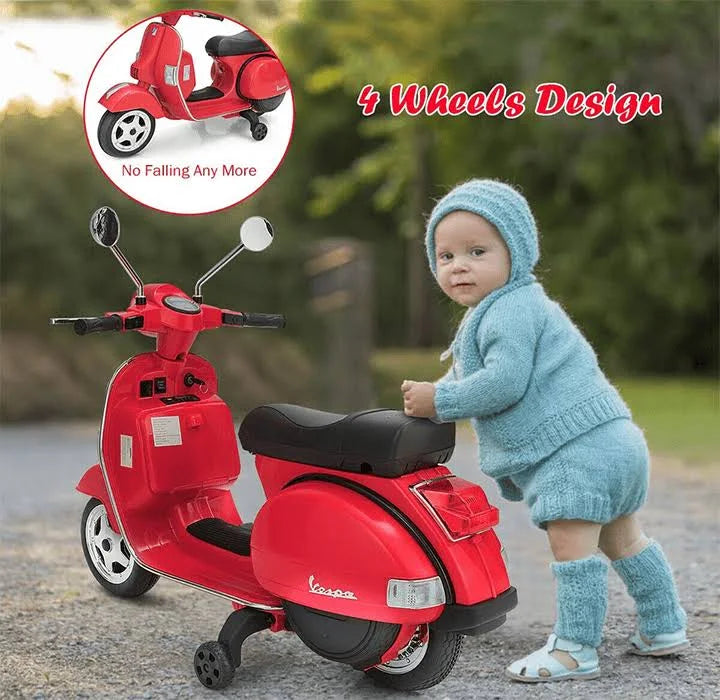 Kids Ride on Vespa Scooter with Headlight Blue R402