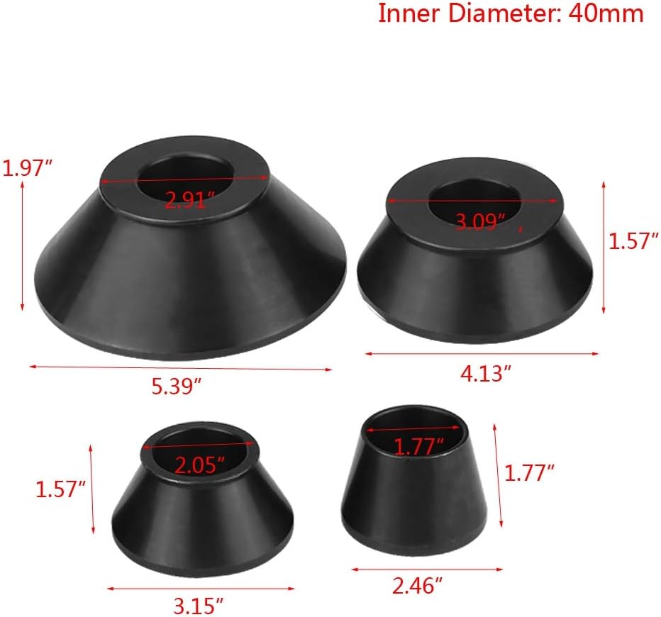 Wheel Balancer Cone Kit, Carbon Steel, 1.77" to 5.39", 40mm Shaft N844