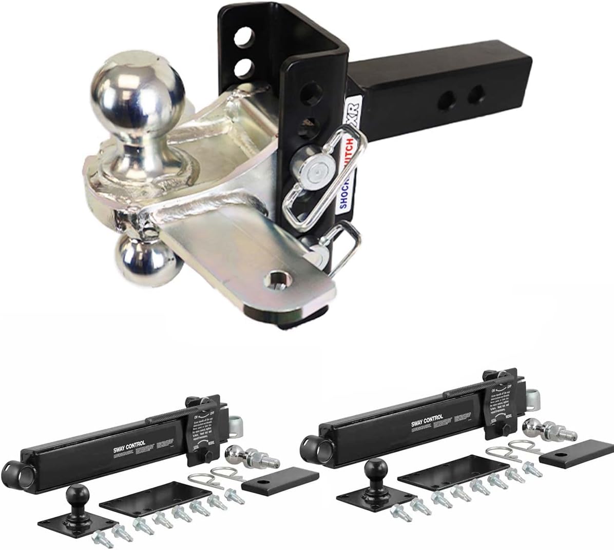 Adjustable Hitch Combo Ball & Sway Control Towing Kit, Fits 3" Hitch D167