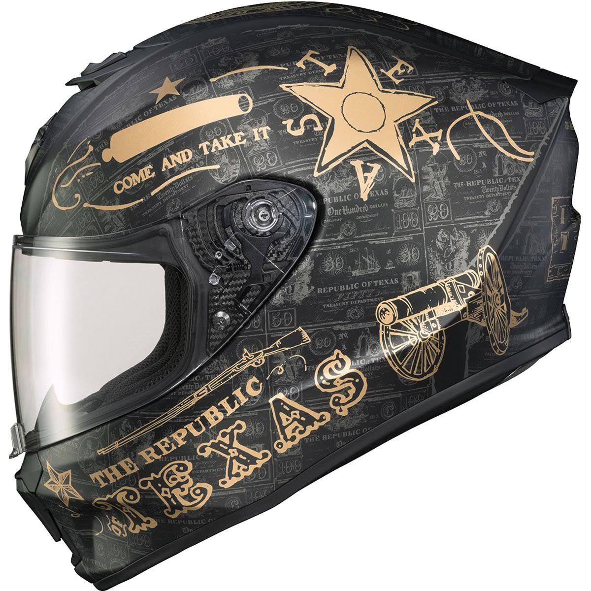 Scorpion EXO-R420 Full Face Helmet Lone Star Black/Gold 2x