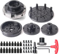 FJL FORCE Lathe Chuck Sets 4 Inch, Wood Lathe Chuck 5 Interchangeable 4-Jaw Wood Turning Lathe Nickel Plated Chuck, 1"x8Tpi Thread & 3/4"x16Tpi Adapter(Chuck Set)
