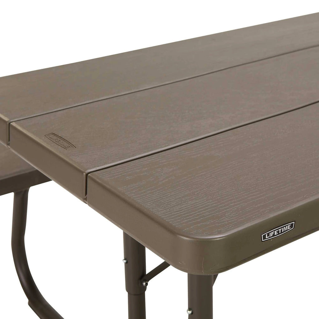 Folding Picnic Table 6-Foot Dark Brown M60577