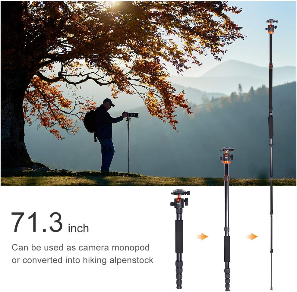 67 inch Travel Tripod with Monopod and Panorama Ball Head R5866