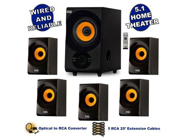 5.1 Channel Home Theater Speaker System with Bluetooth and Optical Input F74321
