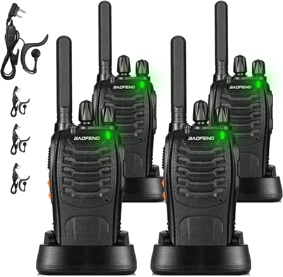 Walkie Talkies for Adults, License-Free Two Way Radios with Hands Free VOX, Rechargeable 4 Pack F6232