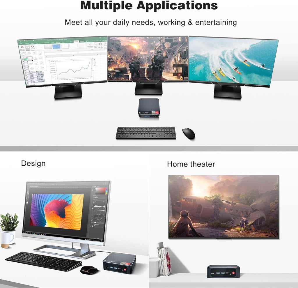 Mini PC Windows 11 Pro, AMD Ryzen 7, 8GB RAM, 256GB SSD B80438