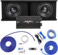 Skar Audio Dual 10" Complete 2,400 Watt SDR Series Subwoofer Bass Package - Includes Loaded Enclosure with Amplifier
