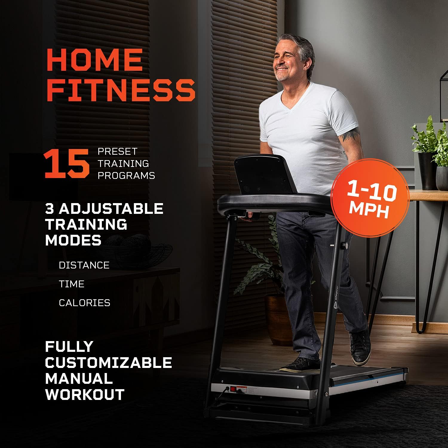 Foldable Treadmill for Walking and Running, Compact for Small Spaces X449