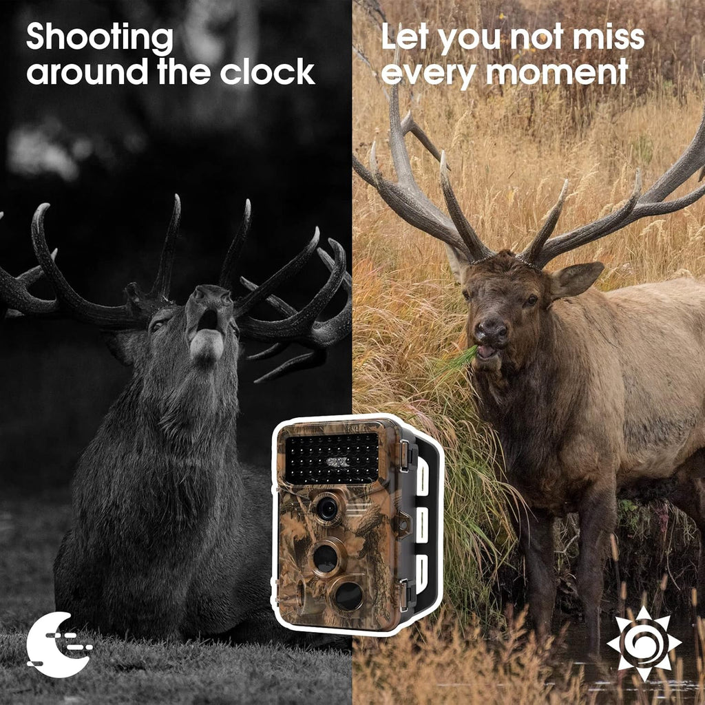 Trail Camera 1080P 20MP with Motion Sensor and Night Vision, 2-Pack Q522