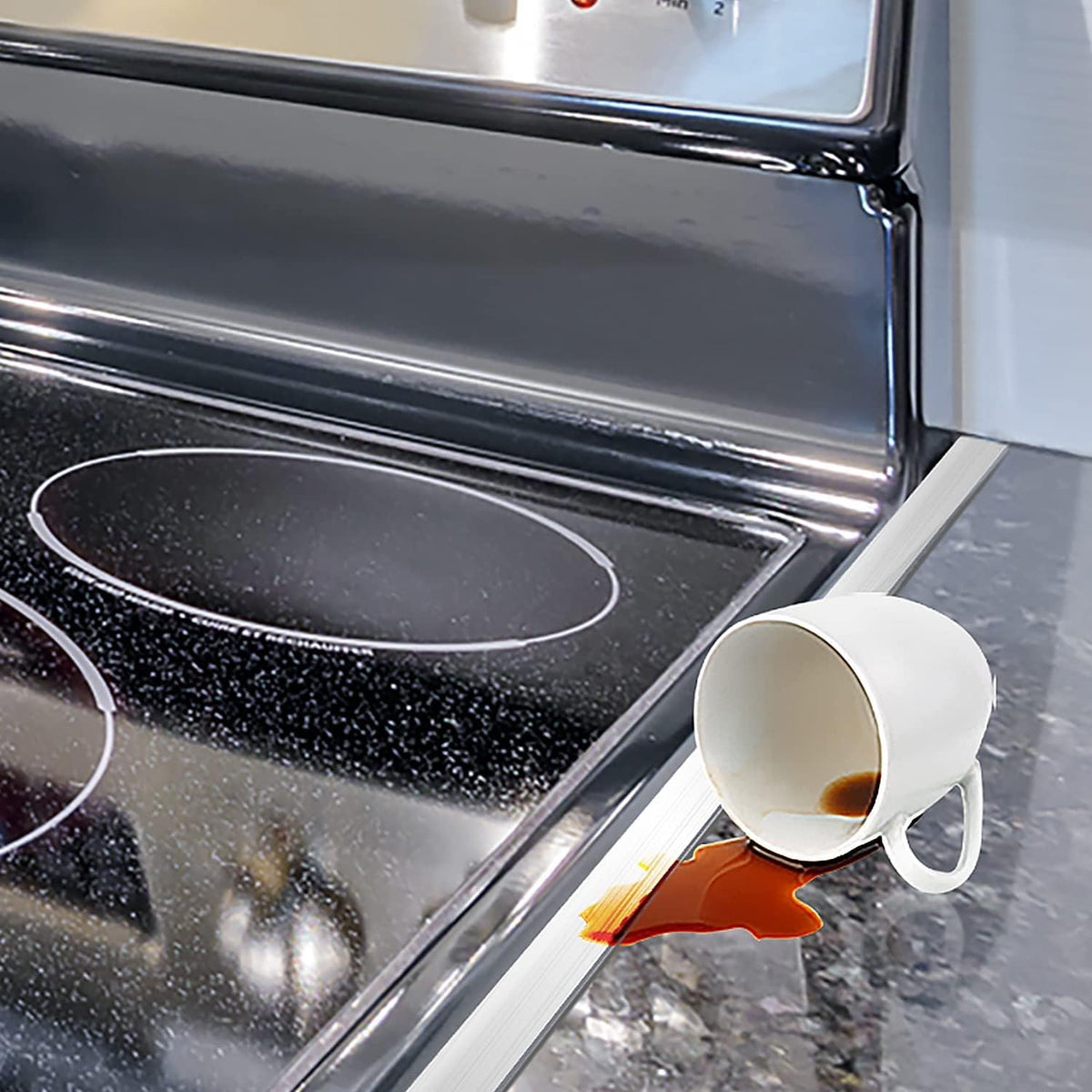 Stainless Steel Stove Gap Cover, Heat Resistant, Easy to Clean, 2 Pack D470