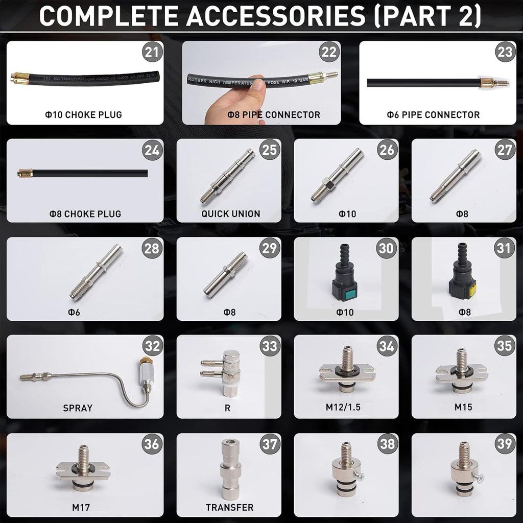 Fuel Injection Cleaner Tool, Fuel System Injector Tester and Cleaner Kit for Gasoline EFI Throttle V898