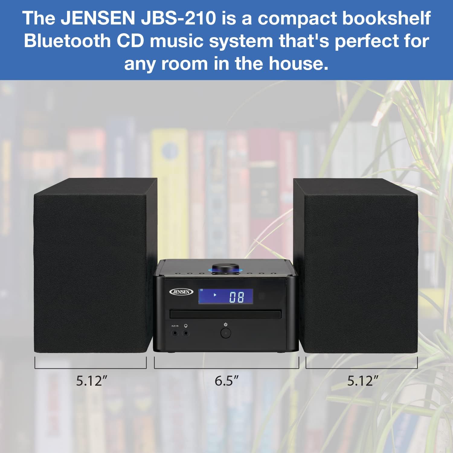 Bluetooth CD Music System with AM/FM Stereo Receiver and Remote Control C788781