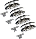 MX 4-1/2" Folding Cleat,316 Stainless Steel Boat Dock Flip Up Cleat with Fastener Pack of 4 Pack of 2