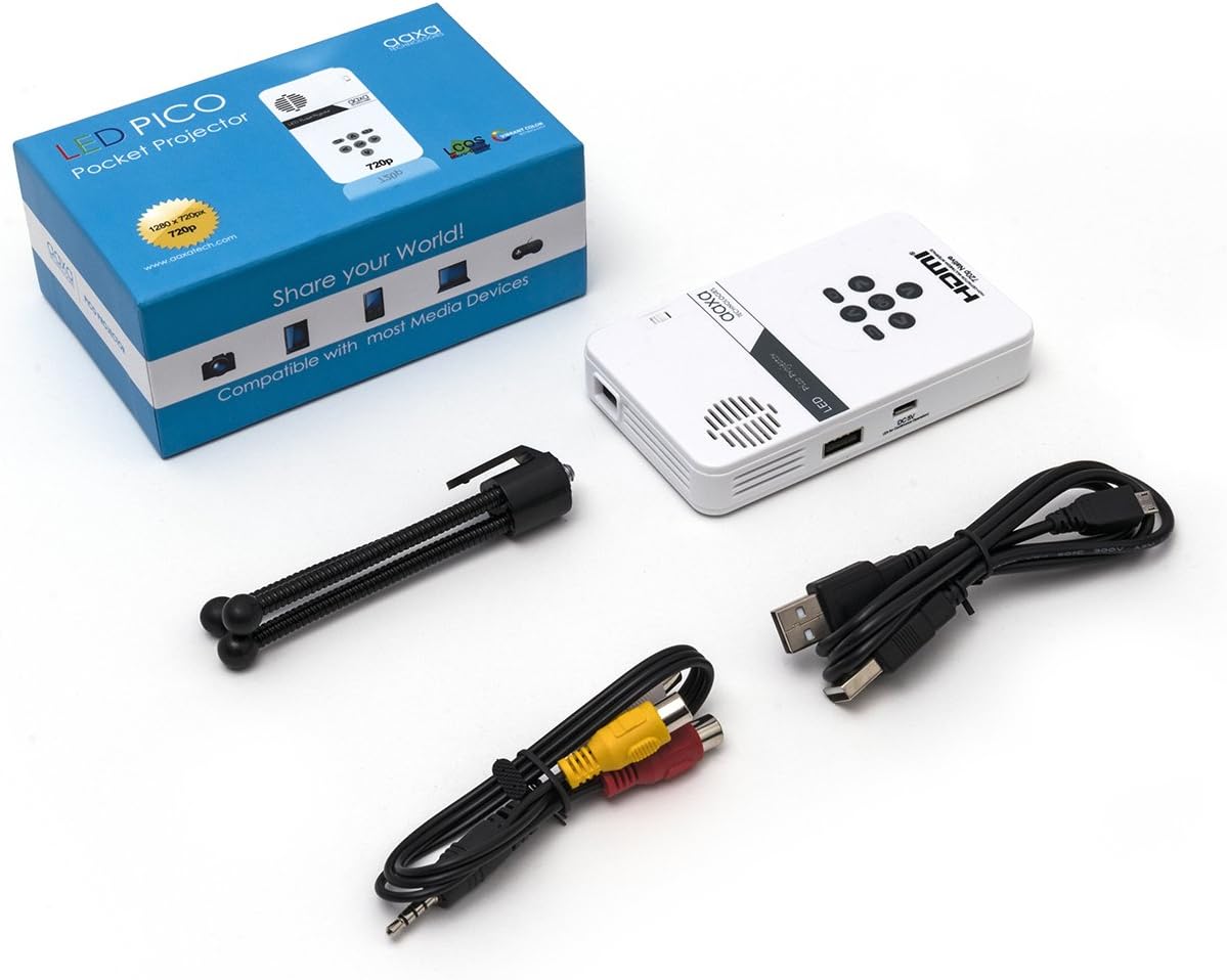 LED Pico Mini Projector with HDMI, Media Player, and Speakers O329