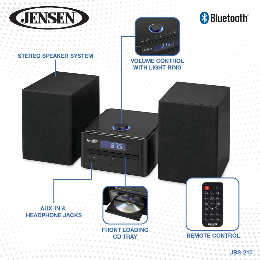 Bluetooth CD Music System with AM/FM Stereo Receiver and Remote Control C788781