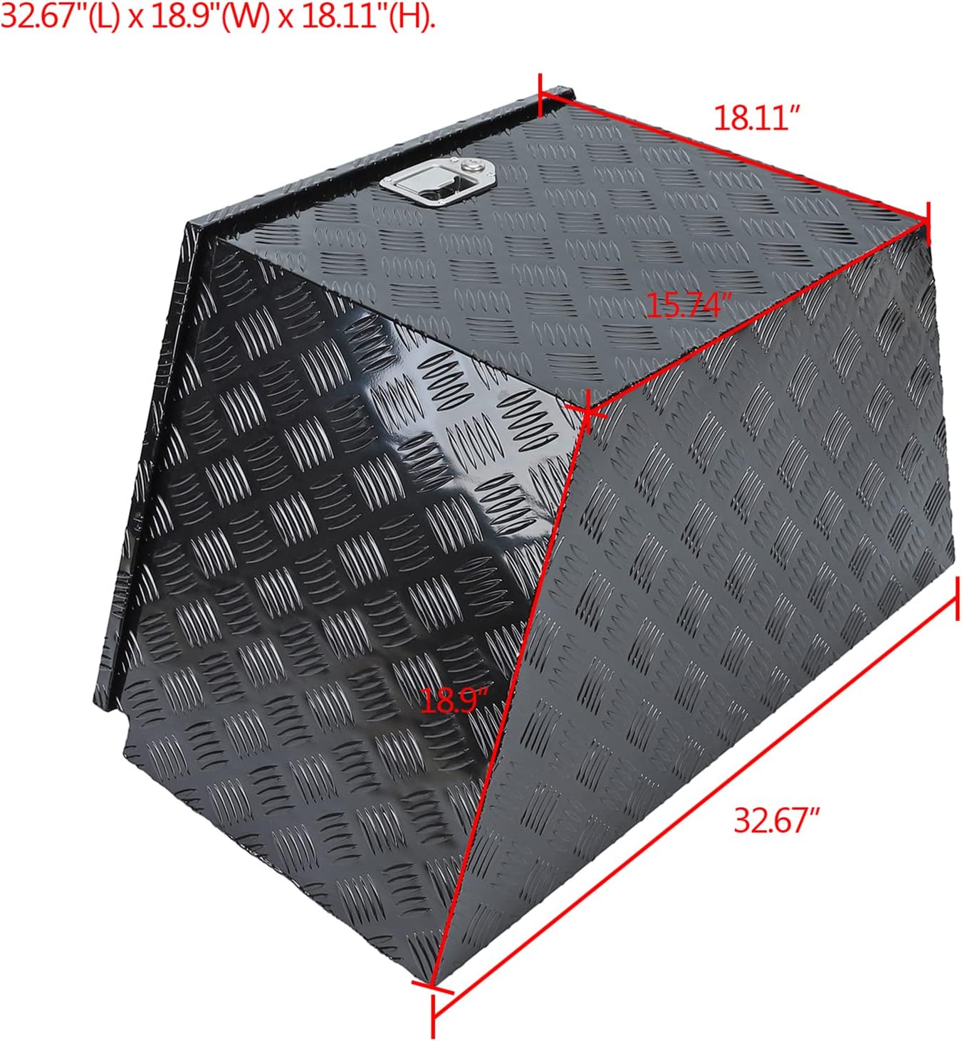 Black Aluminum Trailer Tongue Tool Box with Lock & Keys U439