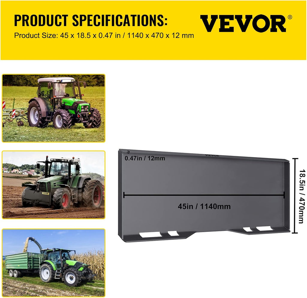 Skid Steer Mount Plate Steel Quick Attachment Loader Plate with 3 Welding Rods K34579