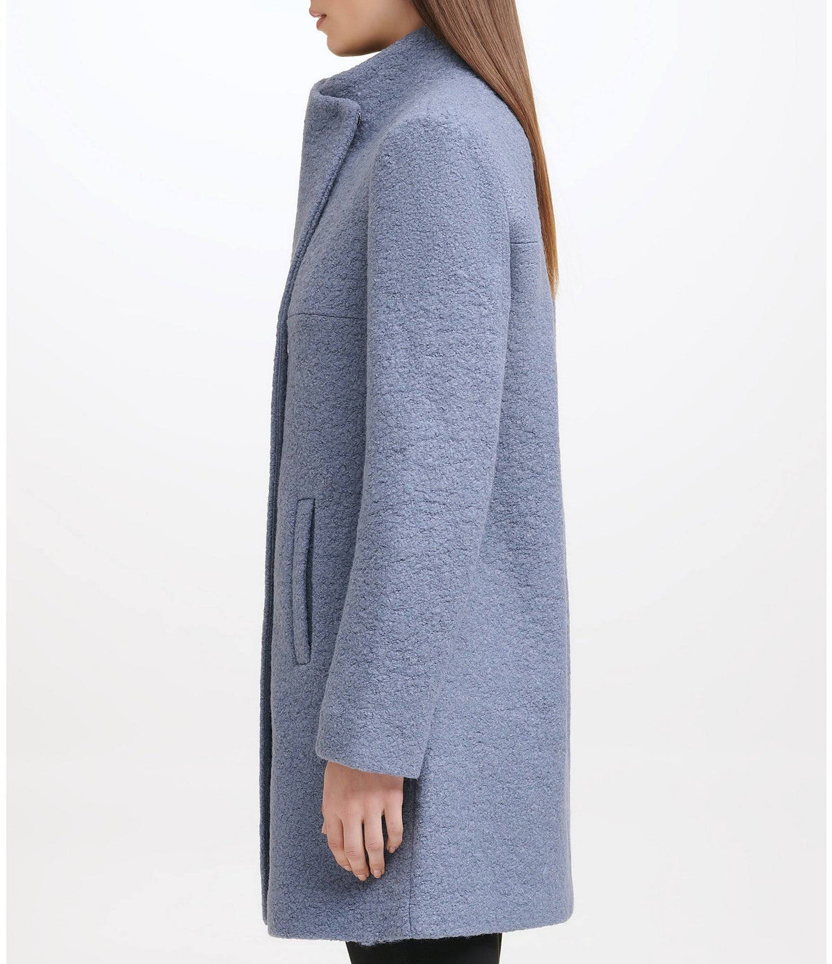 Asymmetrical Boucle Walker Coat Z157