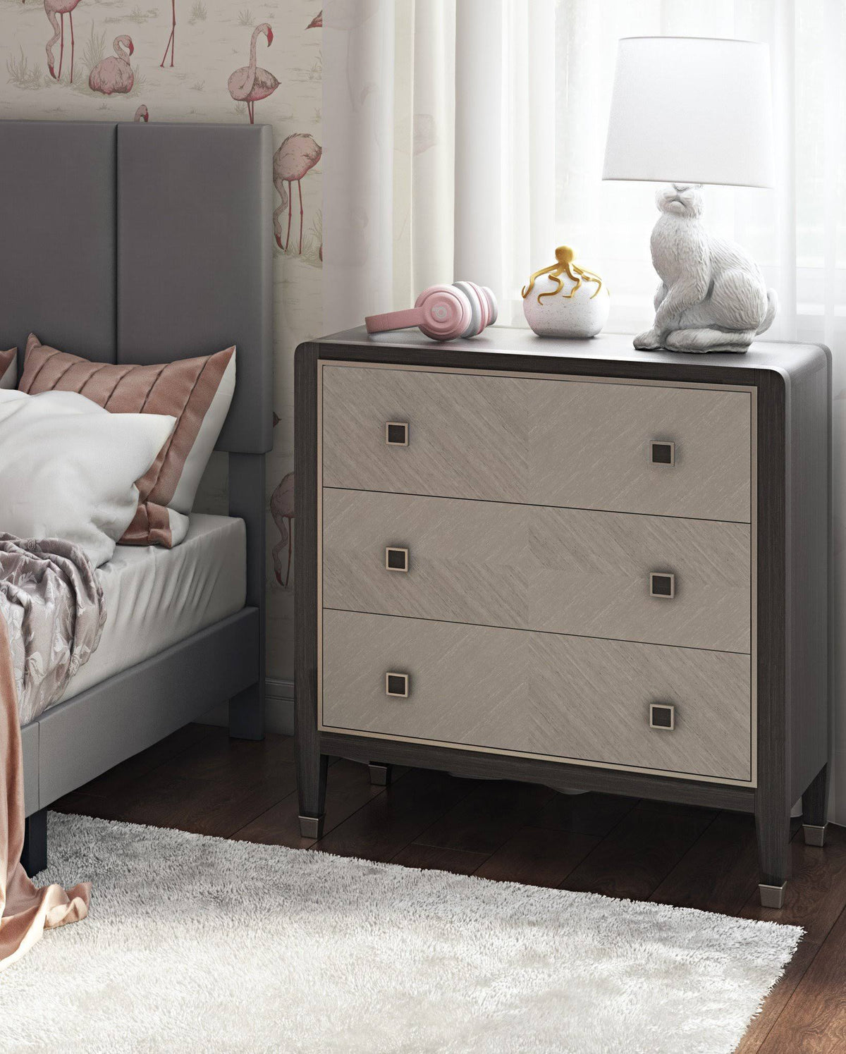 Oak Brown Three Drawer Accent Chest R866284