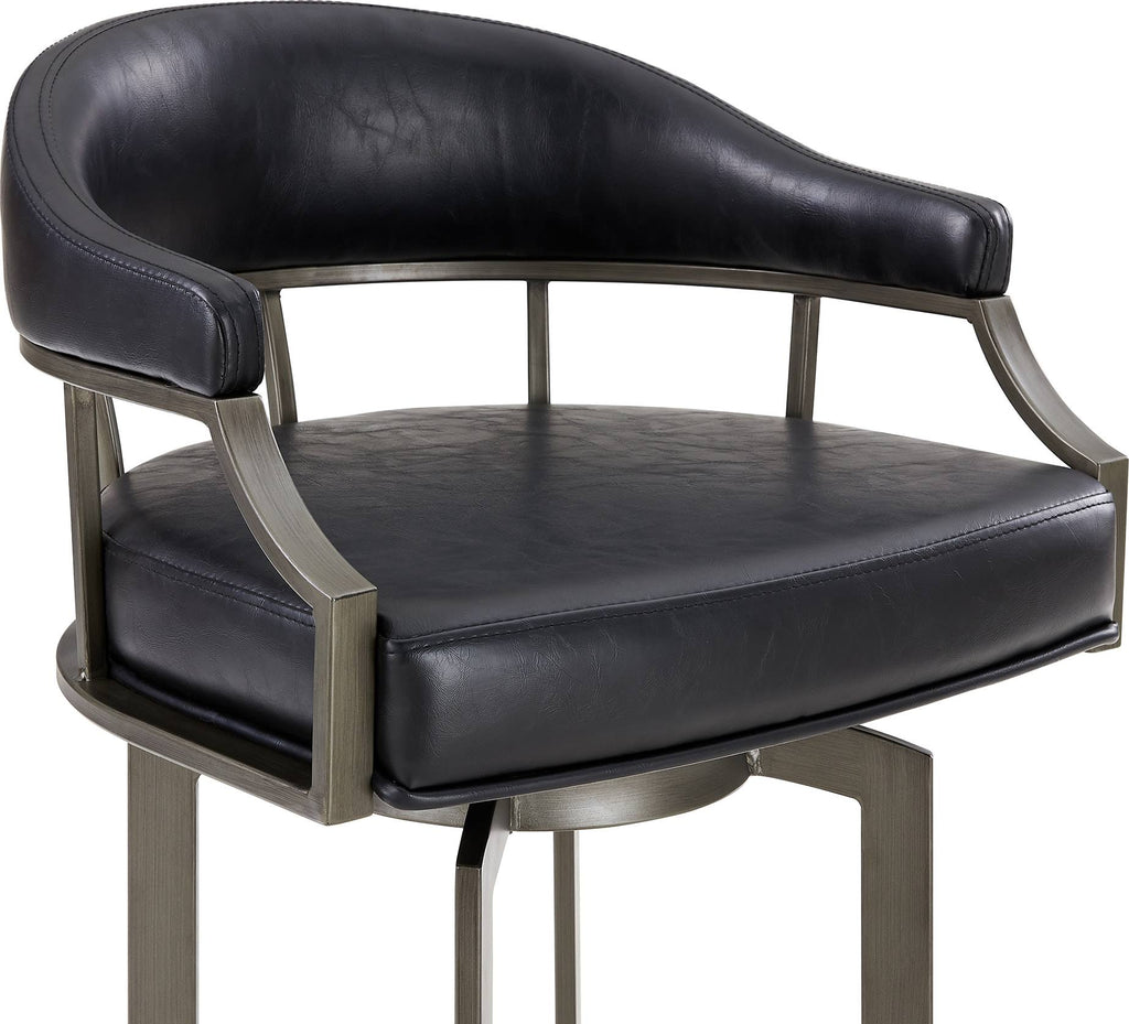 Swivel Bar Stool with Faux Leather Seat L822138