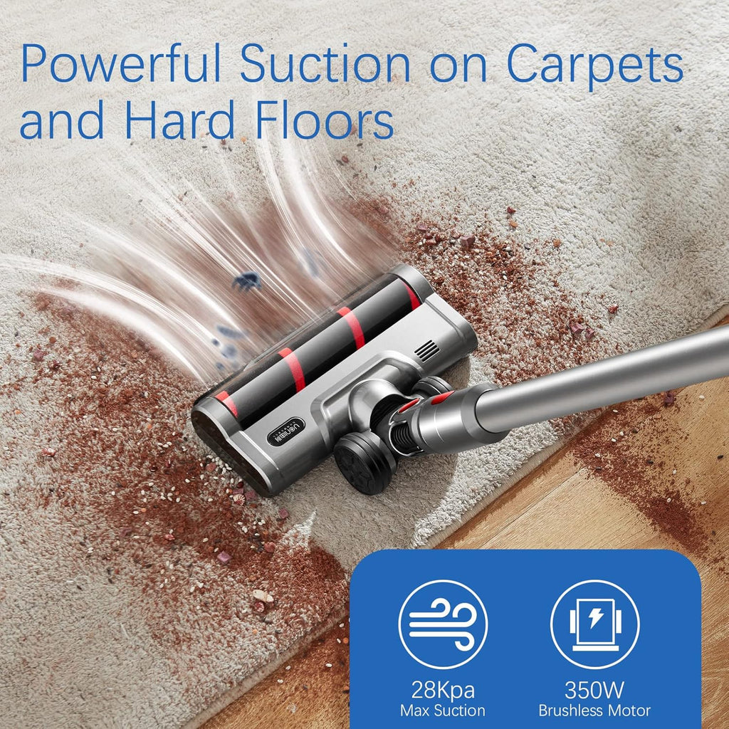 Cordless Vacuum Cleaner 28KPA Suction 3 in 1 Lightweight Stick with LED Headlights C60777