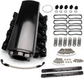 Top10 Racing Intake Manifold fit 92mm Throttle Body Sheet Metal Fabricated EFI 15° Throttle Opening Compatible with Chevrolet Chevy GMC Pontiac LS LS1 LS2 LS6 Black (ONLY Intake Manifold)