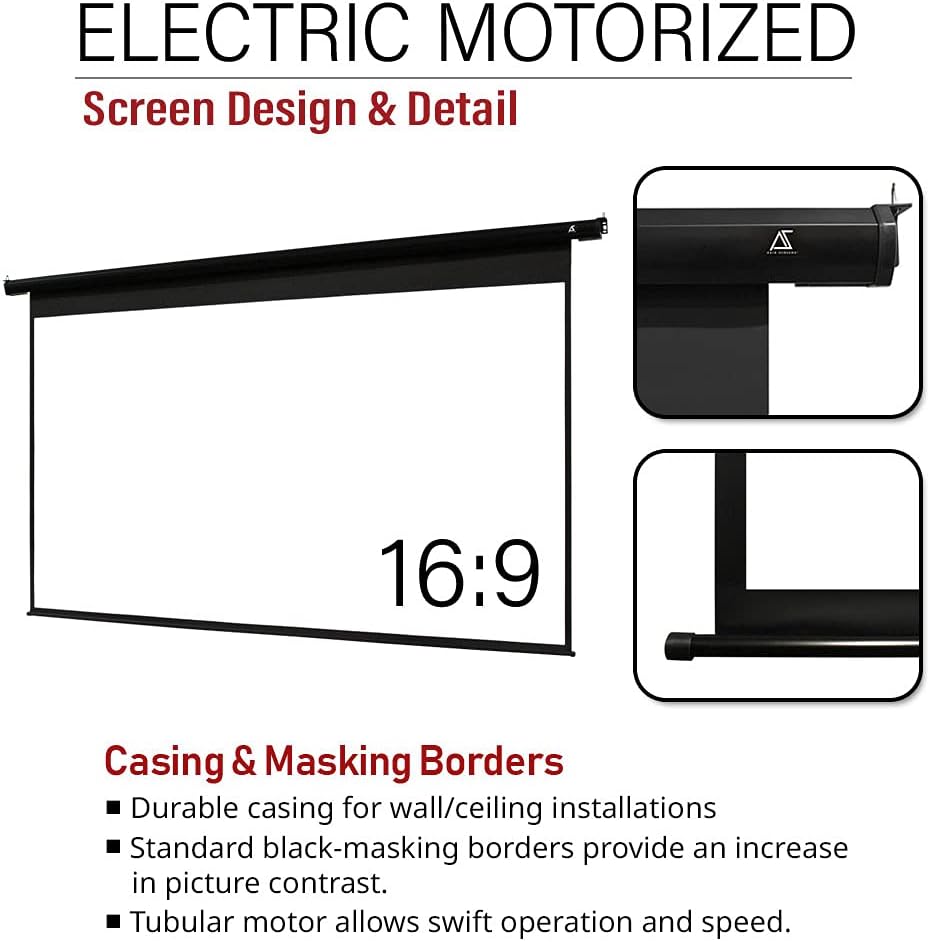 150 inch Motorized Projector Screen 16:9 Retractable Q8012