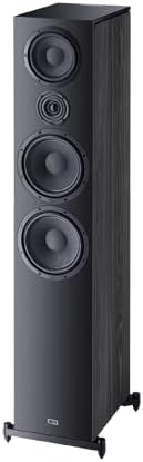 HECO Aurora 1000 3 Way, Dual 8" Floorstanding Speaker in Black with Fluctus Tweeter with 28 mm Fabric Dome and Computer-Optimized Front Panel for Perfect Dispersion