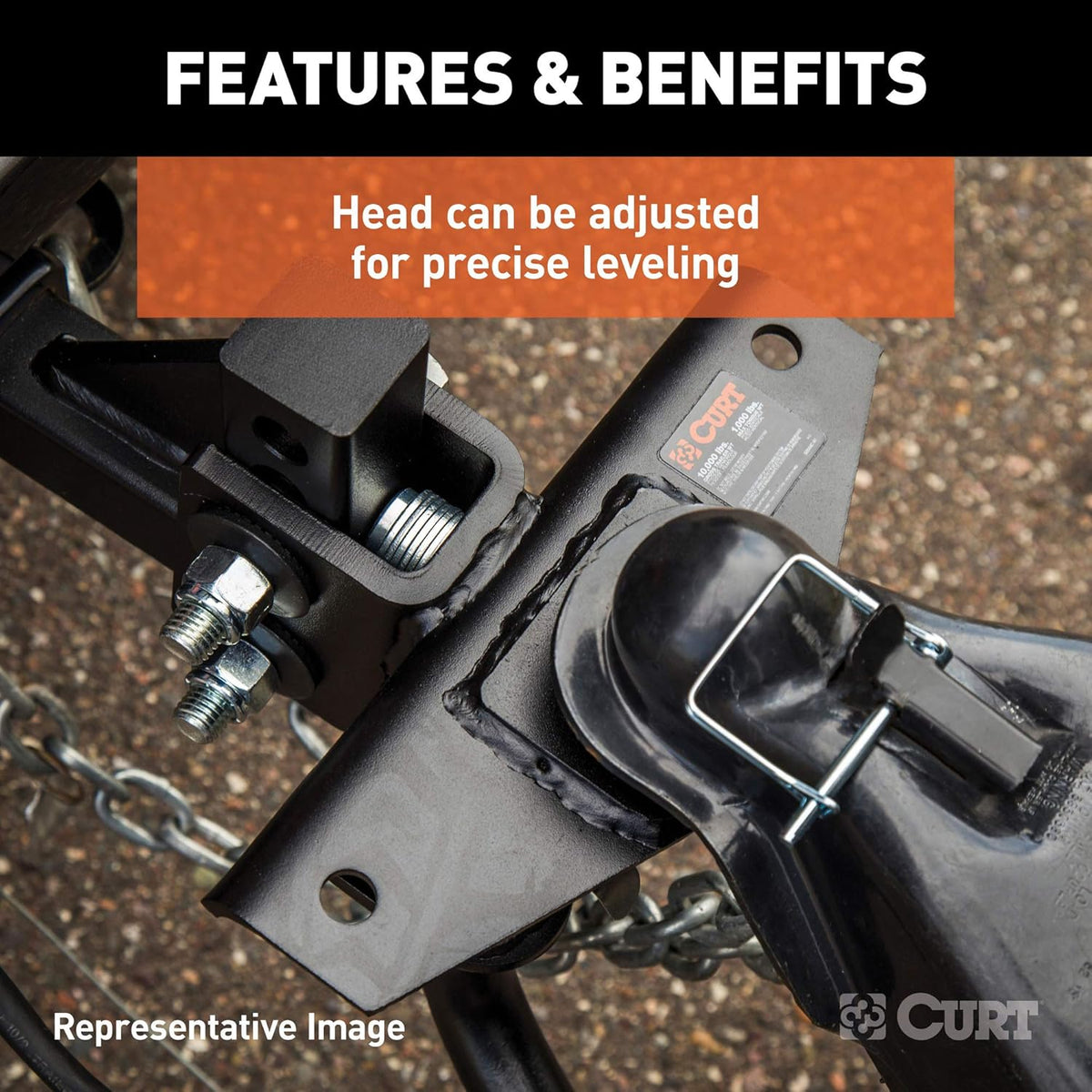 Round Bar Weight Distribution Hitch with Sway Control, 10K, 2-in Shank V4692