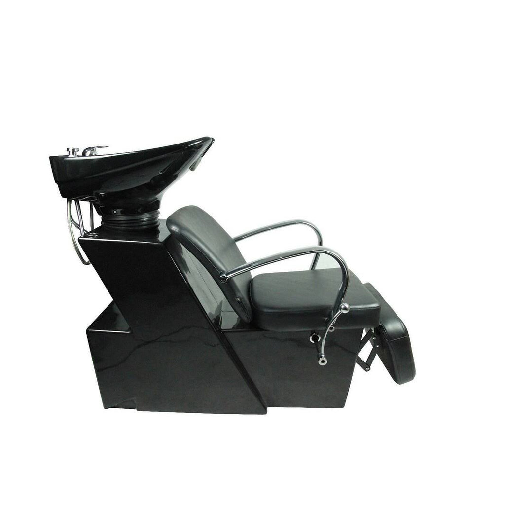 Backwash Ceramic Shampoo Bowl Sink Chair, Black M6599